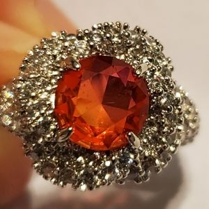 Passion fruit ombre crystal ring size 7